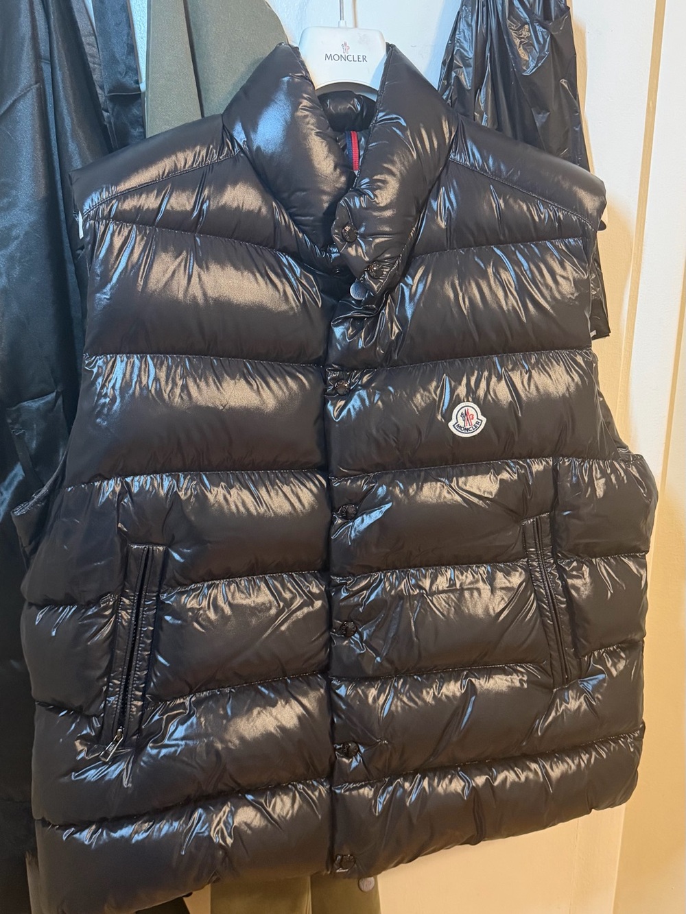 Moncler Glossy Black Quilted Down Vest